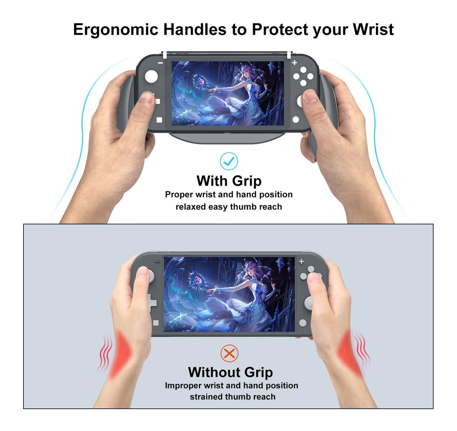 DSS-68 For Nintendo Switch Lite Ergonomic Grip Handle with Game Card Storage Case DSS-68 For Nintendo Switch Lite Ergonomic Grip Handle with Game Card Storage Case